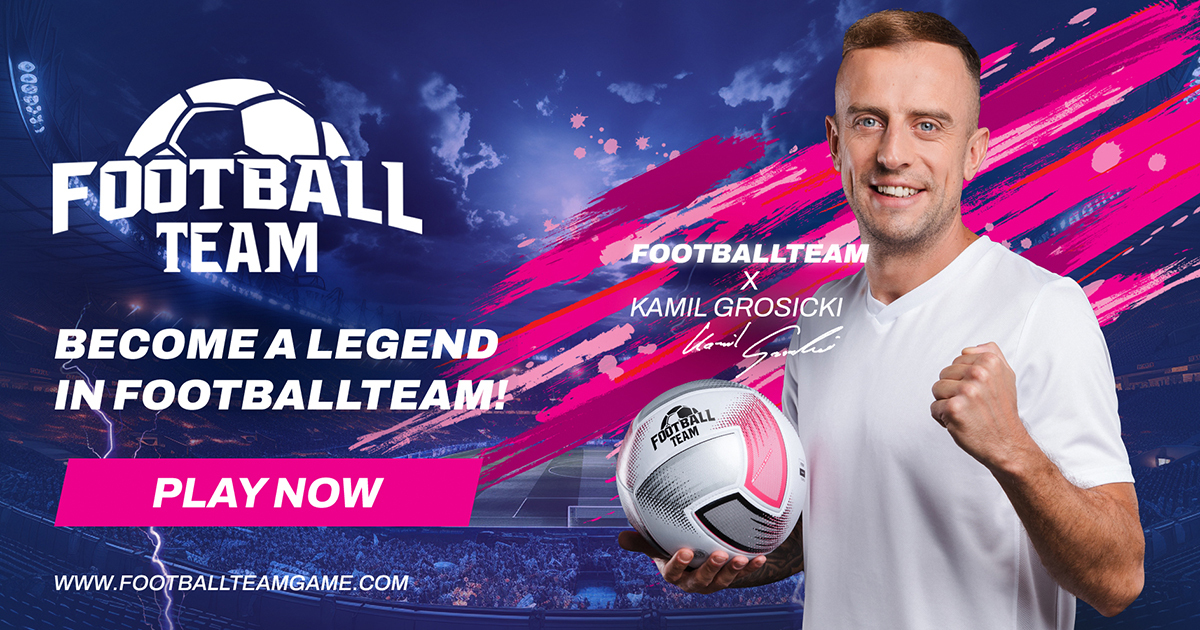 promotional image from footballTeam game showing Kamil Grosicki