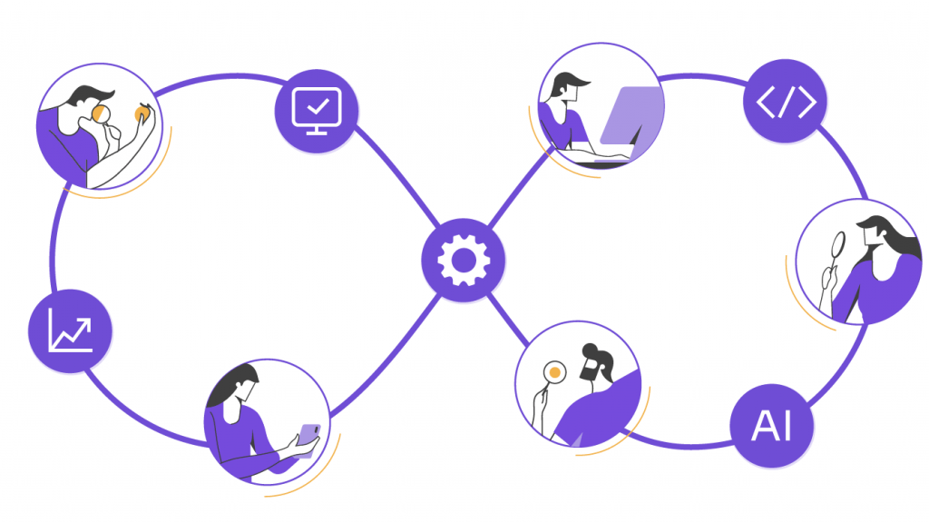 Abstracta Illustration about cooperative, sinergic Work