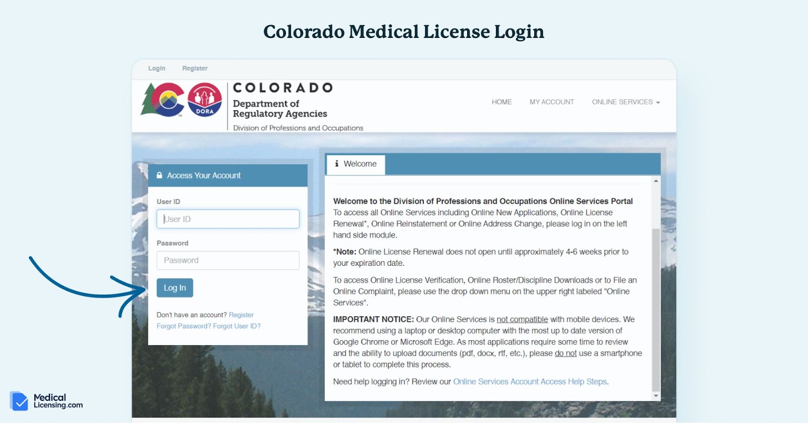 colorado medical license login