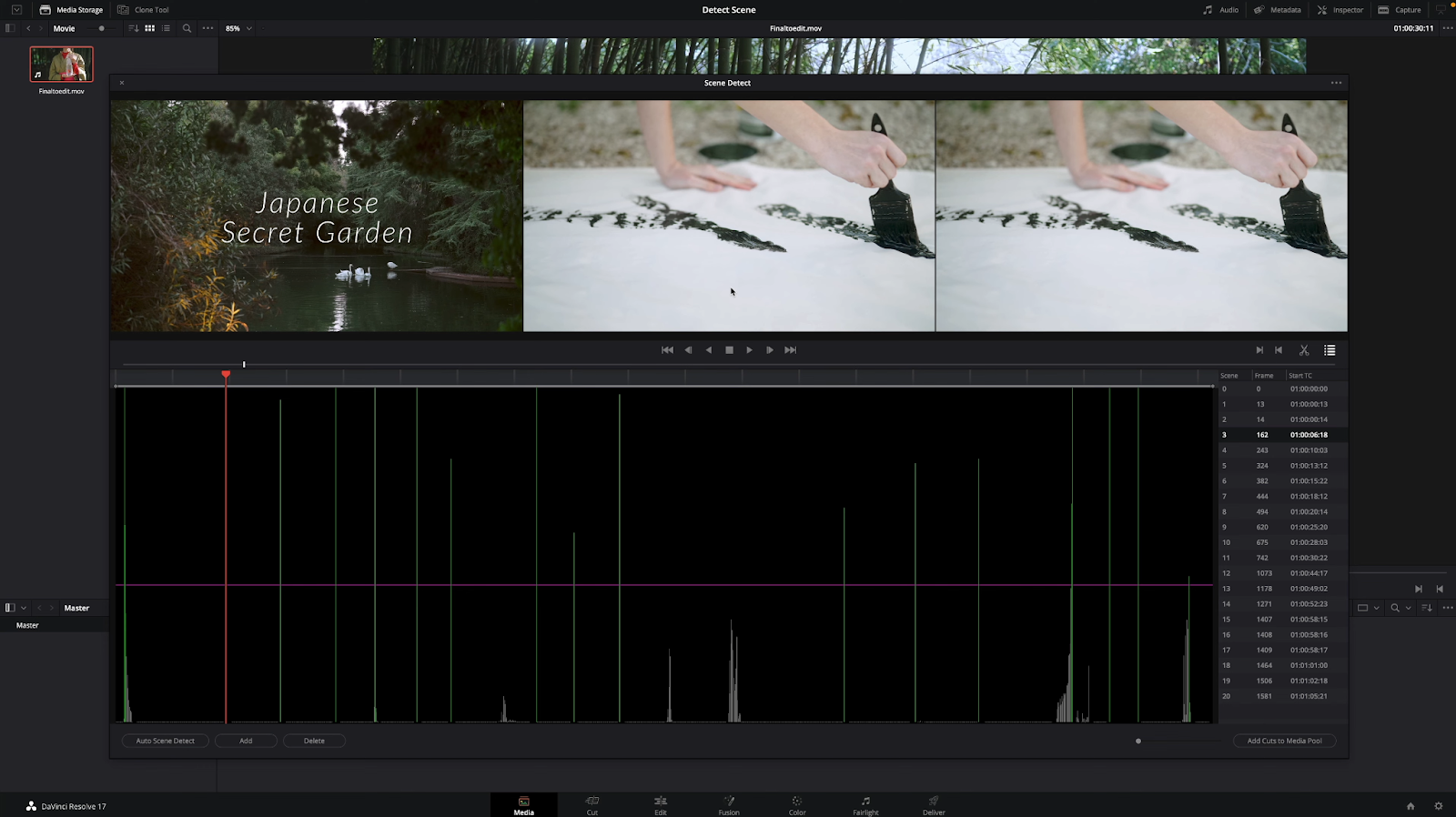 Scene Cut Detection in DaVinci Resolve

