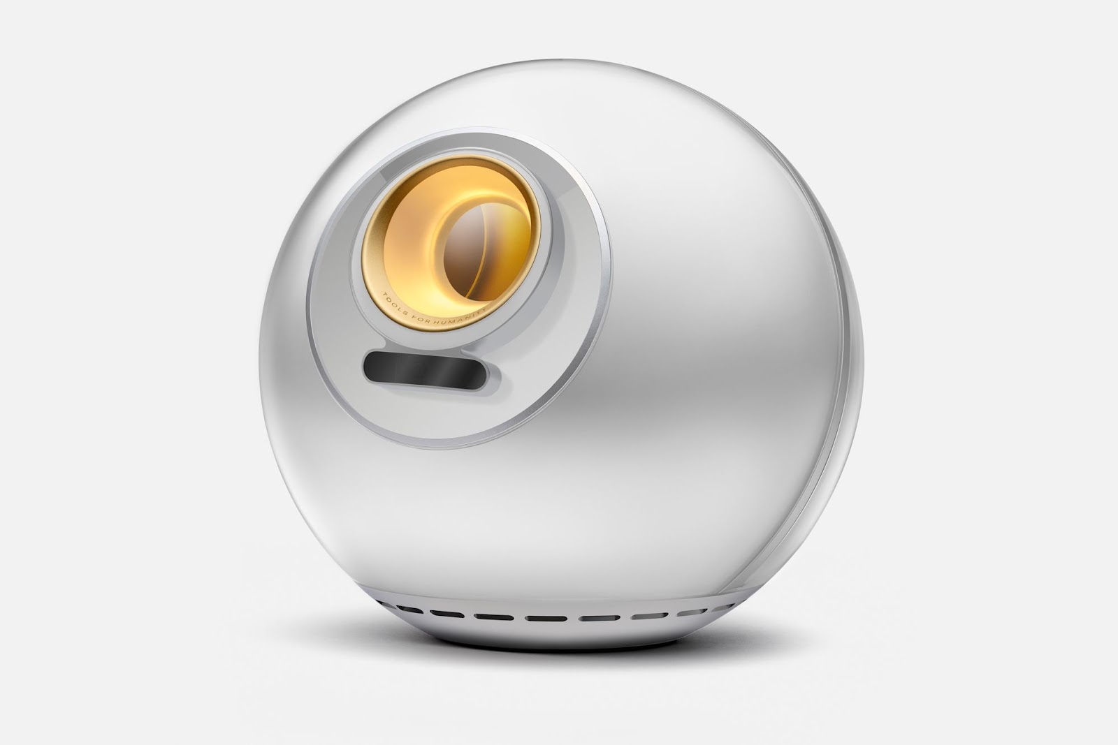 Worldcoin's silver Orb device for iris scanning