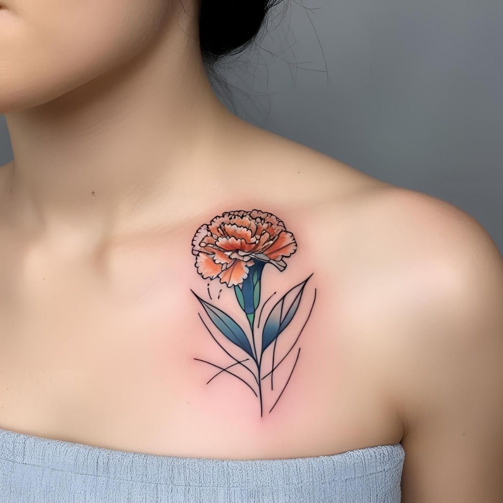 Abstract Carnation Tattoo