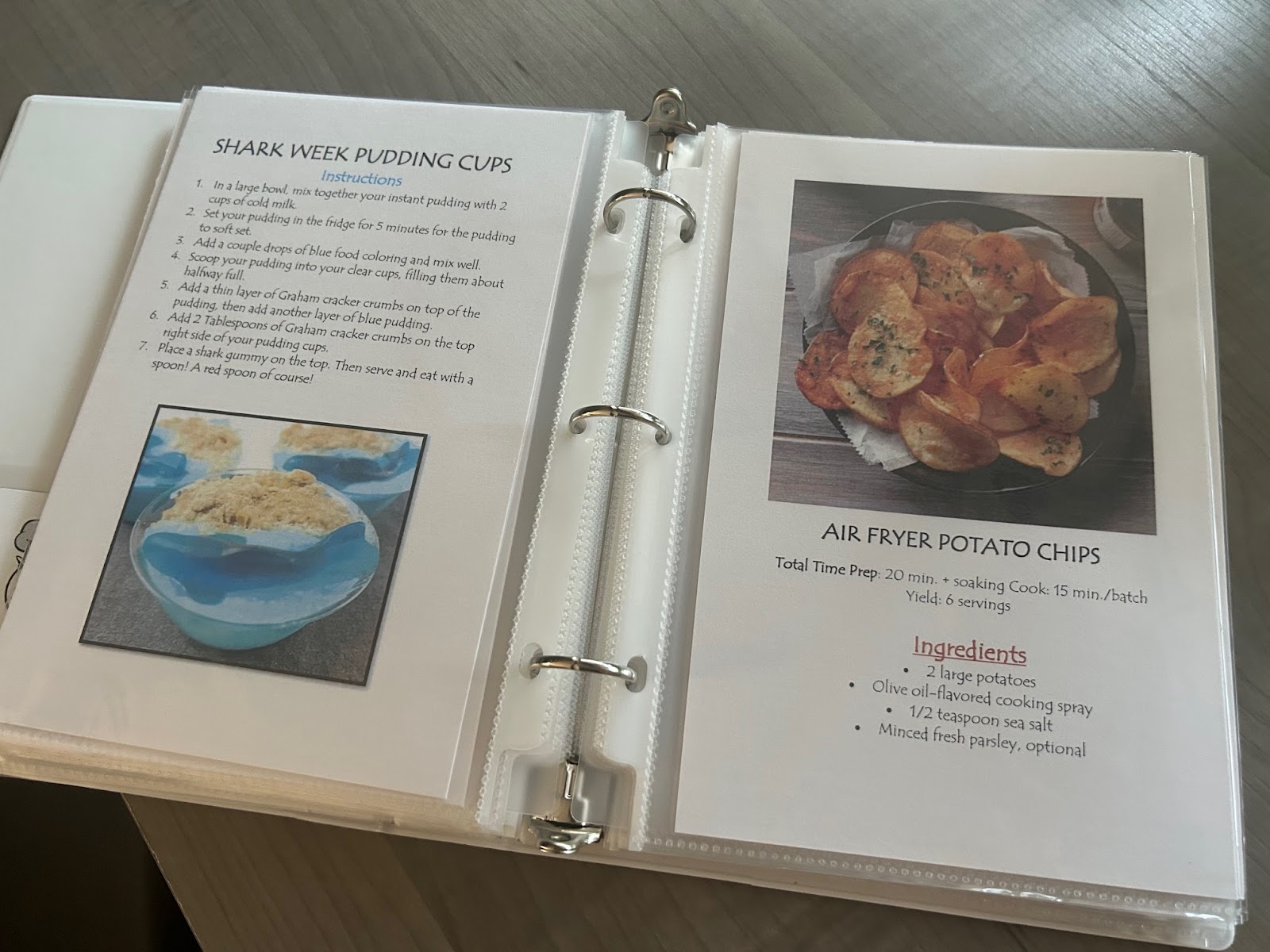 pages of a cook book
