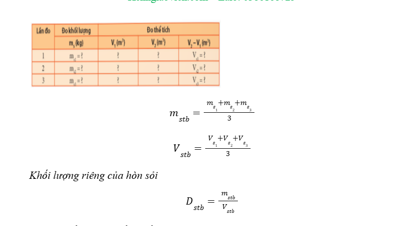 BÀI 14: THỰC HÀNH XÁC ĐỊNH KHỐI LƯỢNG RIÊNG  