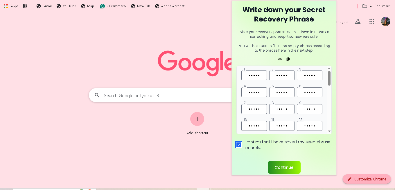 dmail secret recovery phrase