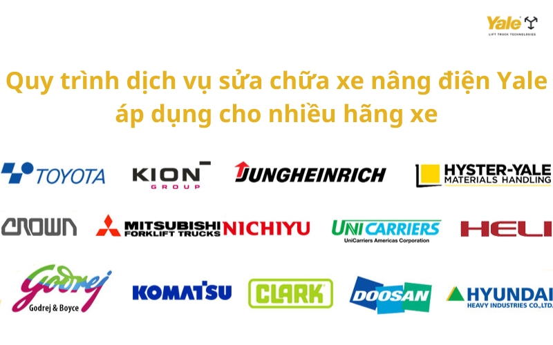 Dịch vụ sửa chữa xe nâng điện tại Xe nâng Yale Việt Nam cho các thương hiệu