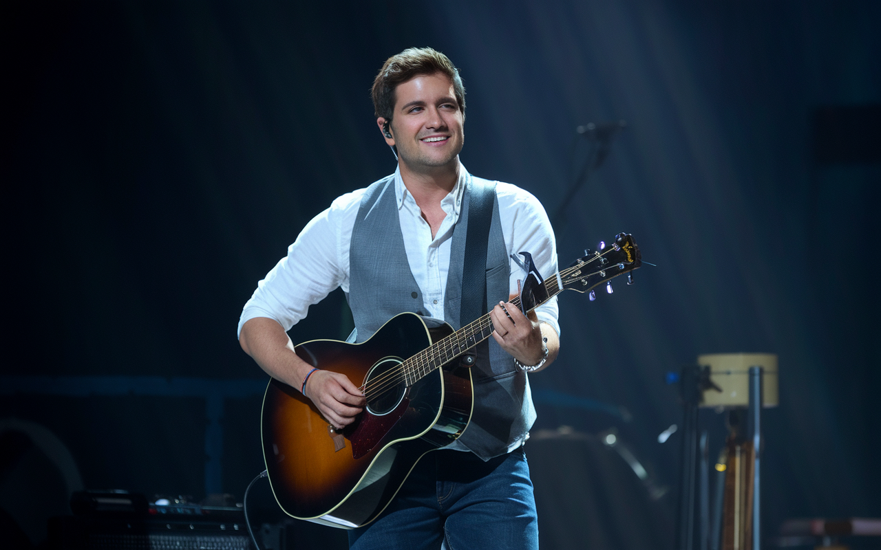 a man playing a guitar