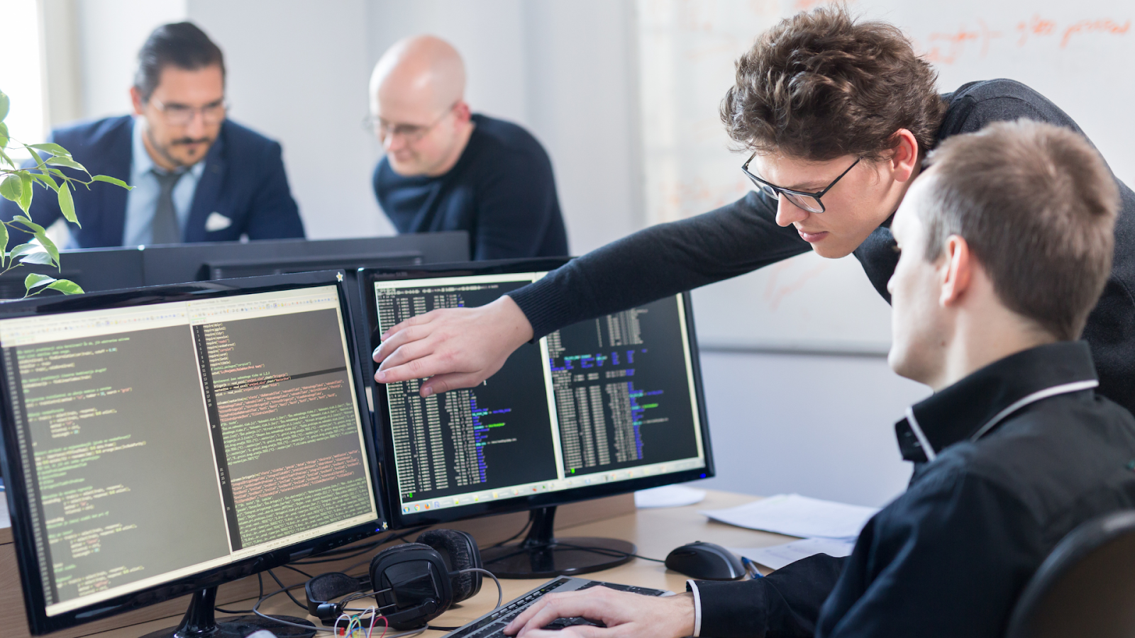 Software expert checking out some tech problems that occur in a client's website