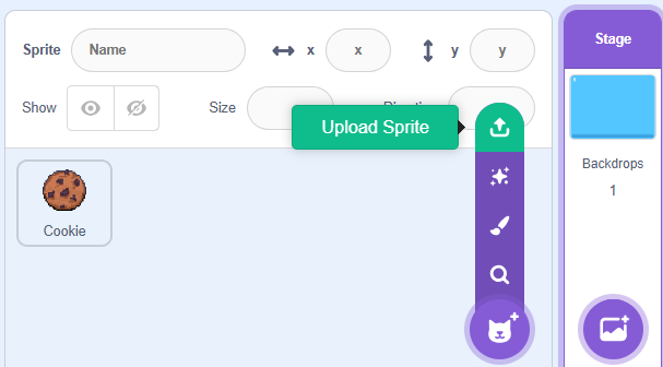 Uploading Sprites - Cookie Clicker Game