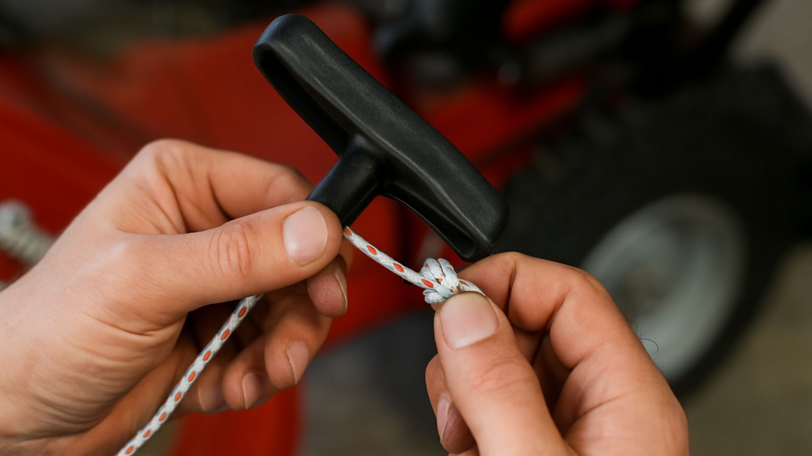 Secure Snow Blower Cord to the Starter Handle