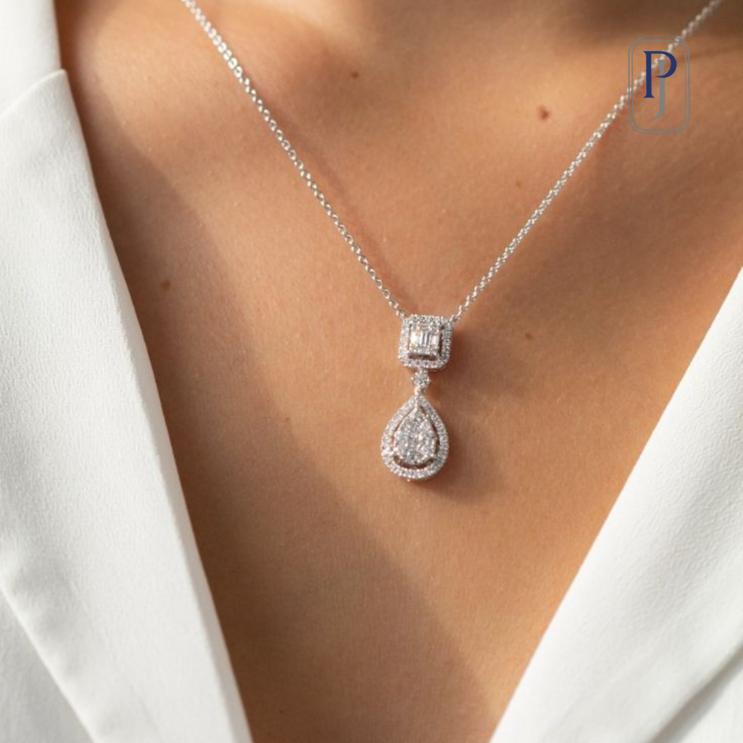 Latest design of lab-grown diamond pendant yellow gold for Genz.