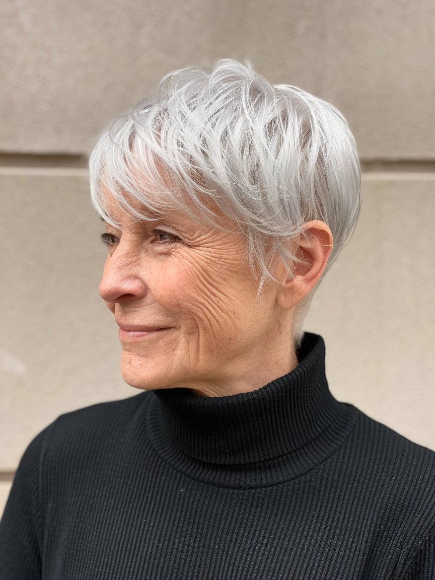 13. Silver Pixie for Fine, Silver Hair