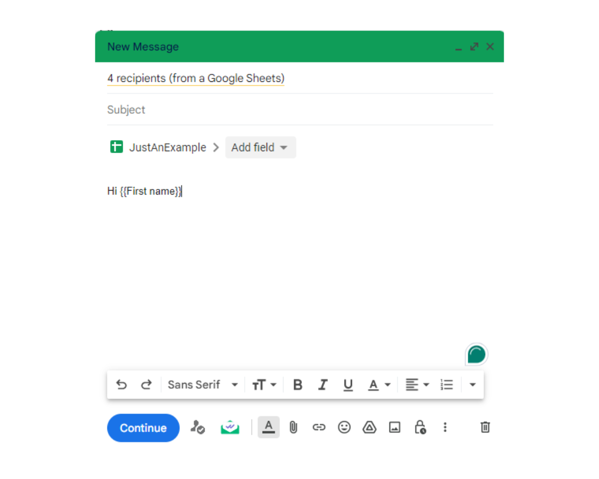 How to use merge tags in Mailsuite: Mailsuite automatically adds a merge tag to your email