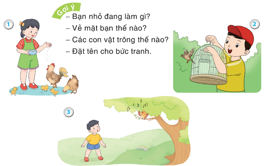 BÀI 24: NHỮNG NGƯỜI BẠN NHỎChia sẻCâu 1: Đây là loài chim gì?Giải nhanh:a) Chim énb) Chim sâuc) Chim bồ câud) Chim cúe) Chim công.2. Theo em các loài chim mang đến lợi ích gì cho con người?Giải nhanh:Giúp nông dân bảo vệ mùa màng, ăn sâu bọ có hại và động vật gặm nhấm.Làm chăn đệm, đồ trang trí trong gia đình từ lông chimGiúp phát tán hạt giống cây rừngCung cấp nguồn thực phẩm cho con người.BÀI ĐỌC 1: BỜ TRE ĐÓN KHÁCHCâu 1: “Khách” đến bờ tre là những loài chim nào?Trả lời:“Khách” đến bờ tre là những loài chim sau: cò, bồ nông, bói cá, chim cu.Câu 2: Câu thơ nào cho thấy bờ tre rất vui khi có “khách” đến?Trả lời:- Câu thơ cho thấy bờ tre rất vui khi có “khách” đến là: “Tre chợt tưng bừngNở đầy hoa nắng.”Câu 3: Bài thơ tả dáng vẻ của mỗi loài chim đến bờ tre khác nhau như thế nào?Trả lời:Câu 4: Câu thơ nào cho thấy bầy chim cu rất thích bờ tre?Trả lời:- Câu thơ cho thấy bầy chim cu rất thích bờ tre là: “Ồ, tre rất mát!”Luyện tậpCâu 1: Bộ phận in đậm trong những câu sau trả lời cho câu hỏi nào?a) Chú bói cá đậu trên cành tre.b) Đàn cò trắng đậu trên ngọn tre.c) Bên bờ tre, bác bồ nông đứng im như tượng đá.Giải nhanh:Ở đâu?Câu 2: Đặt một câu có bộ phận trả lời cho câu hỏi Ở đâu?Giải nhanh:Trên cánh đồng, các bác nông dân đang làm việc chăm chỉ.Ở đâu?Bài viết 1Câu 1: Nghe - viết: Chim rừng Tây Nguyên (từ “Chim đại bàng...” đến “...hòa âm.”)Giải nhanh:Nghe - viếtCâu 2: Tìm chữ phù hợp với ô trống: c hay k, ng hay ngh.Chim gáy ...éo đàn về mùa gặt. Con chim gáy hiền lành, béo nục. Đôi mắt nâu trầm ...âm, ngơ ...ác nhìn xa. Chàng chim gáy nào giọng ...e càng trong, càng dài thì quanh ...ổ càng được đeo nhiều vòng ...ườm đẹp.Theo TÔ HOÀIGiải nhanh:Kéo, ngâm, ngác, nghe, cổ, cườm.Câu 3: Tìm từ ngữ.a) Là tên loài chim, có tiếng bắt đầu bằng s.b) Có vần uc hoặc ut, có nghĩa như sau:- Đồ dùng để viết, kẻ, vẽ thành nét.- Dùng xẻng lấy đất, đá, cát,...- Loài cây cùng học với cây tre nhưng nhỏ hơn, gióng thẳng.Giải nhanh:a) Chim sâm cầm, chim sẻ, chim sâu.b) - bút- xúc- trúcCâu 4: Tập viết.a) Viết chữ hoa:b) Viết ứng dụng: Uống nước nhớ nguồn.Giải nhanh:a) Viết chữ hoa:b) Viết ứng dụng: Uống nước nhớ nguồn.BÀI ĐỌC 2: CHIM SƠN CA VÀ BÔNG CÚC TRẮNGCâu 1: Đoạn 1 giới thiệu những nhân vật nào của câu chuyện?Trả lời:Đoạn 1 đã giới thiệu hai nhân vật chính của câu chuyện là chim sơn ca và bông cúc trắng.Câu 2: Chuyện gì đã xảy ra vào ngày hôm sau:a) Với chim sơn ca.b) Với bông cúc trắng.Trả lời:- Chuyện đã xảy ra vào ngày hôm sau:a) Với chim sơn ca: bị nhốt vào trong lồng.b) Với bông cúc trắng: bị cắt đi bởi hai cậu bé.Câu 3: Hành động của hai cậu bé đã gây ra chuyện gì đau lòng?Trả lời:Hành động của hai cậu bé đã gây ra chuyện vô cùng đau lòng là chim sơn ca bị chết vì khát còn bông hoa cúc trắng bị héo lả đi vì thương xót.Luyện tậpCâu 1: Giả sử một cậu bé trong câu chuyện trên không muốn bắt chim sơn ca, cậu sẽ từ chối thế nào khi bạn rủ bắt chim? Chọn câu trả lời em thích:a) Cậu đừng bắt chim! Hãy để nó tự do!b) Không, tớ không bắt chim đâu! Tội nghiệp nó!c) Chim đang bay nhảy tự do, tại sao lại bắt nó? Đừng làm vậy!Trả lời:Câu trả lời mà em thích là:c) Chim đang bay nhảy tự do, tại sao lại bắt nó? Đừng làm vậy!Câu 2: Hãy nói 1 - 2 câu thể hiện thái độ đồng tình với ý kiến trên.Trả lời:Em đồng tình với ý kiến trên vì chim là loài động vật tự do nhất trong muôn loài. Chúng có đôi cánh tự do bay lượn trong không trung, Vì thế chúng ta không nên cướp đi quyền tự do của nó.Bài viết 2