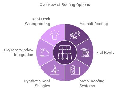 Infographics chart of types of roof systems