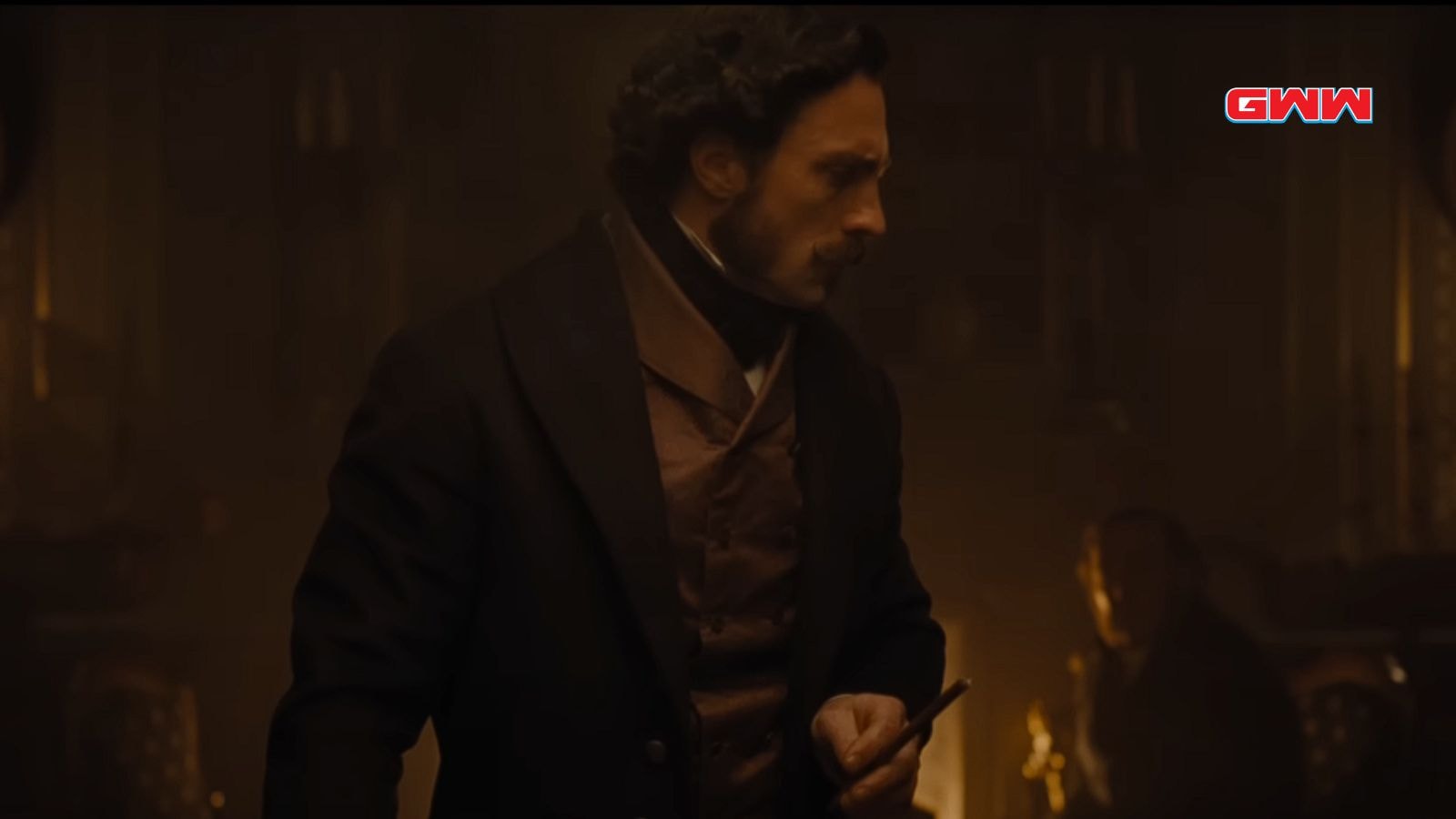 Aaron Taylor-Johnson dressed in period attire in Nosferatu remake.