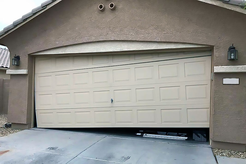 garage door off track