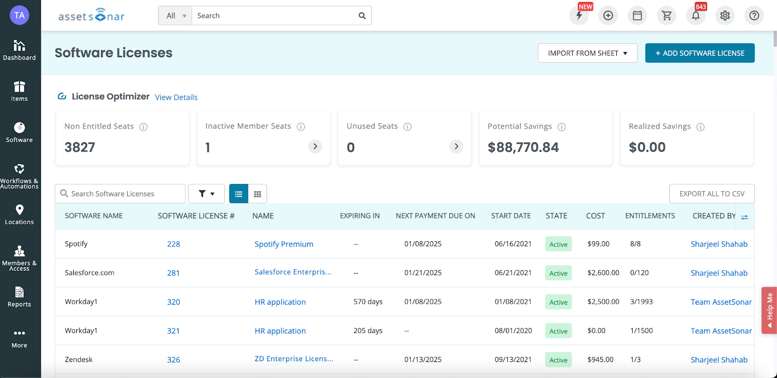 proactive license management with AssetSonar