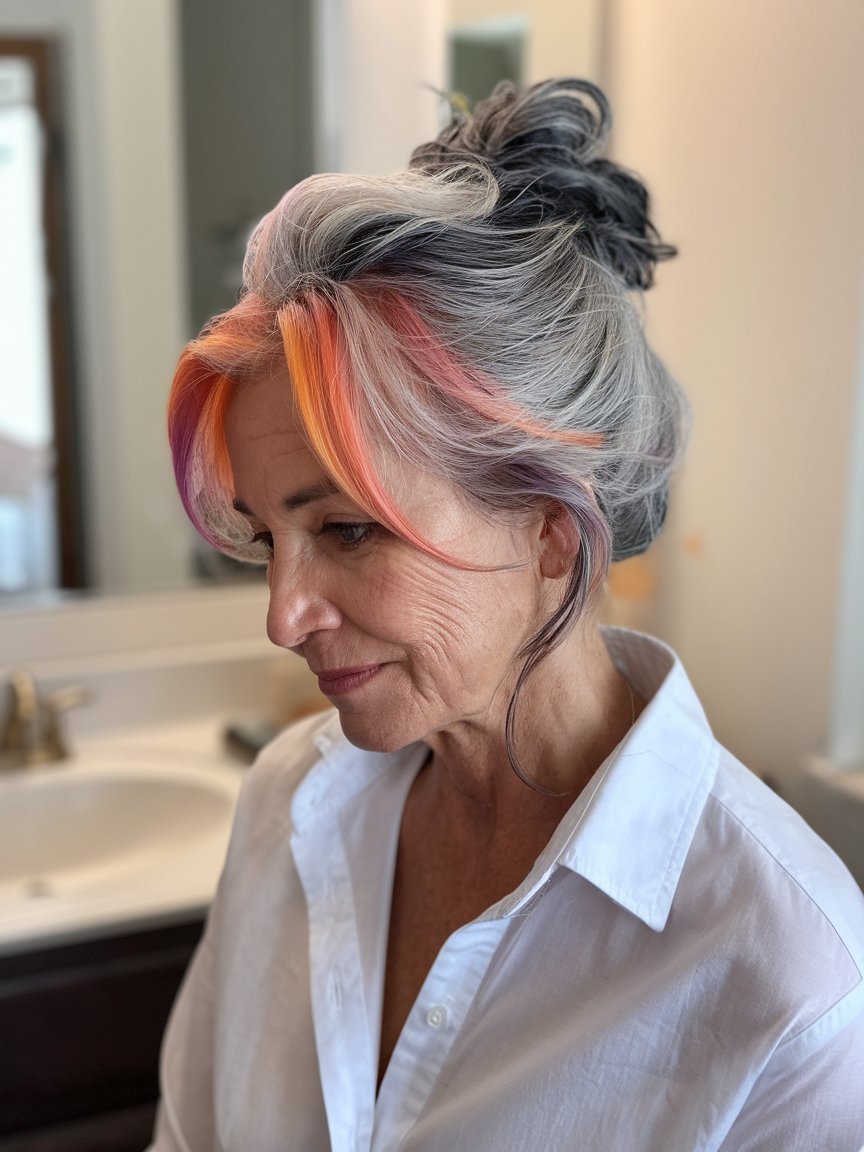 35. Blending Gray Hair with Highlights