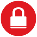 A white padlock in a red circle

Description automatically generated