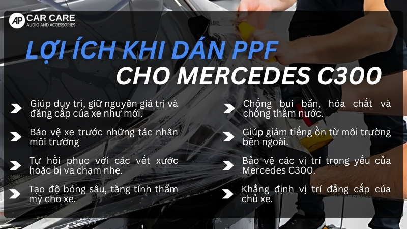lợi ích khi dán PPF cho Mercedes C300