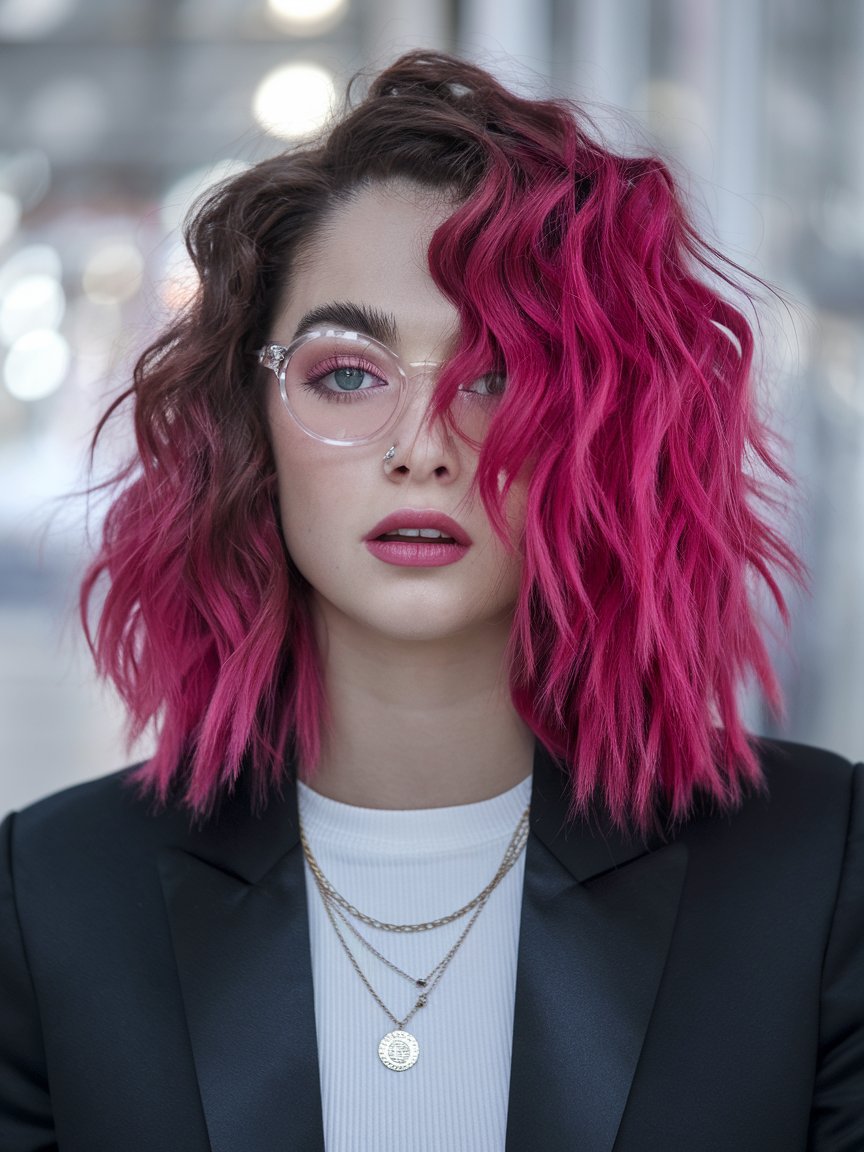 29. Ombre Magenta to Pink Waves