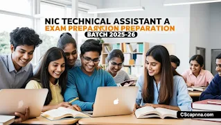 NIC Technical Assistant A Exam Preparation बैच 2025-26 Short Information : NIC Technical Assistant A Released the notification. All the candidates who are interested in this NIC Technical Assistant A recruitment and fulfil the eligibility can apply online from the official website. Read the notification for NIC Technical Assistant A get Free Book PDF study Notes Download Previous Year Paper Admit card Exam City Date Result Answer Key mock test video classes, eligibility, age limit, selection procedure, syllabus, pattern, pay scale, and all other information in NIC Technical Assistant A