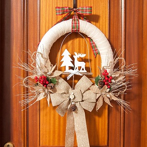 Rustic Burlap Christmas Wreath cute