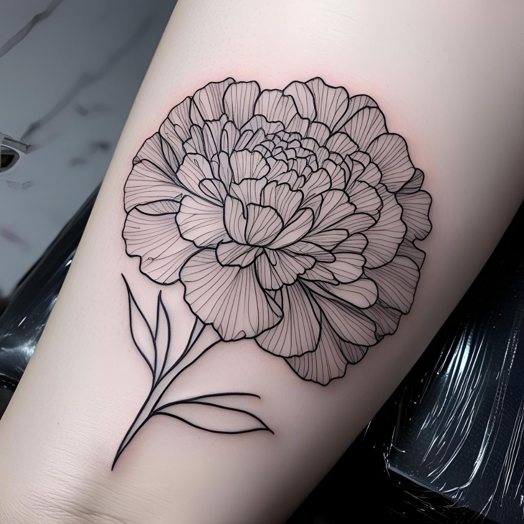 Carnation Tattoo Fine Line