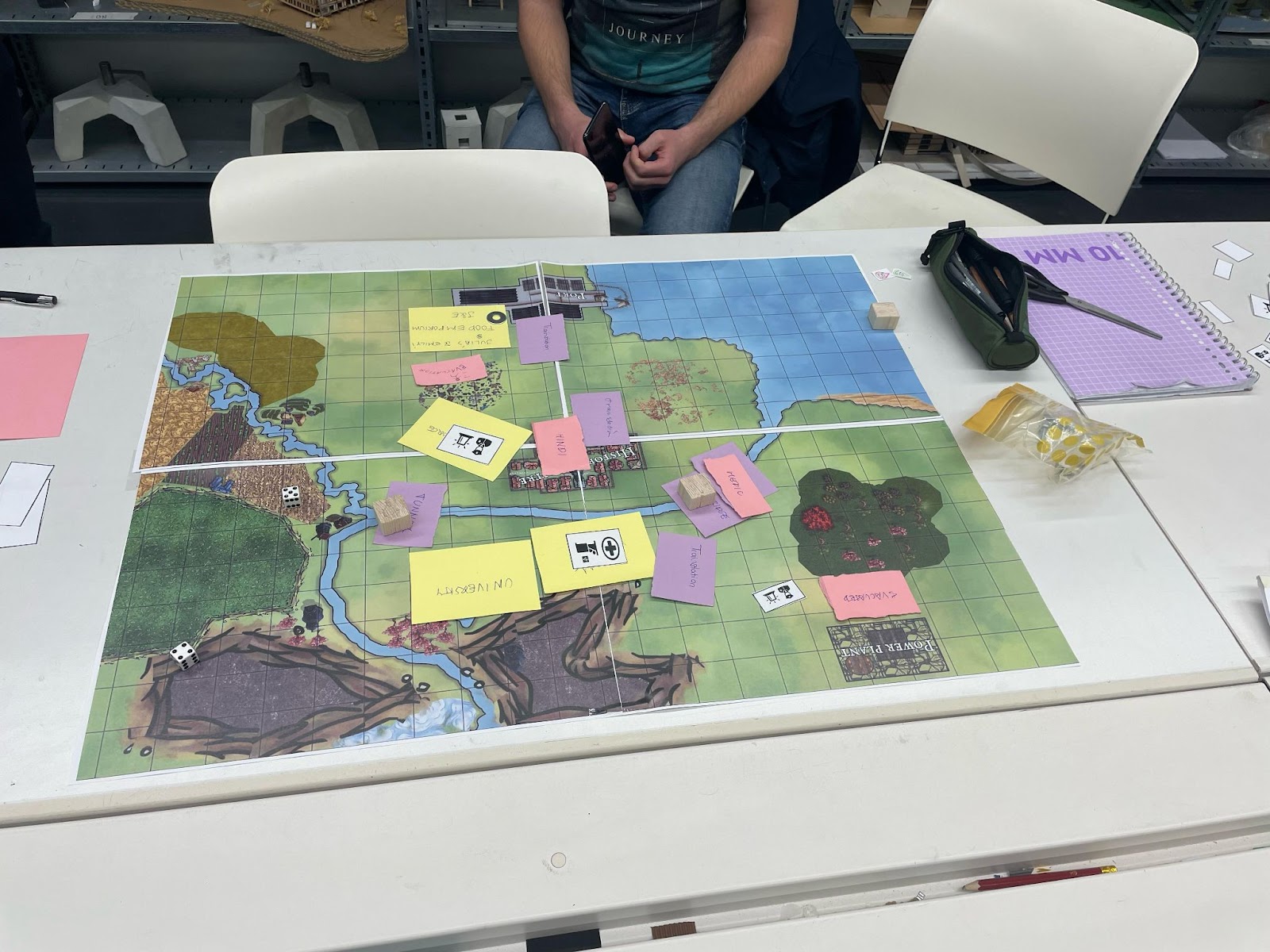 Fig.3 One of the things we really want to see in the game is how the environment, the landscape shapes the choices we make. This is a later stage of early prototype. (photo: Jaap de Goede)