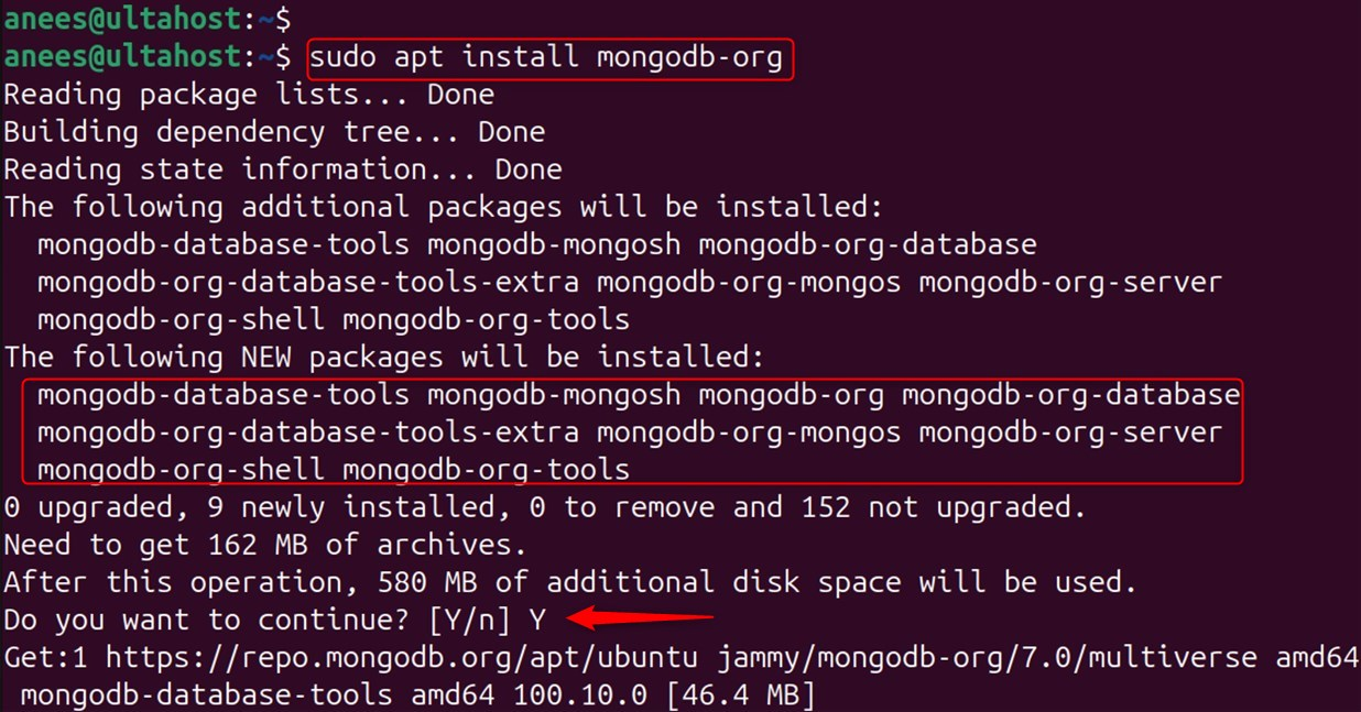 install mongodb database server