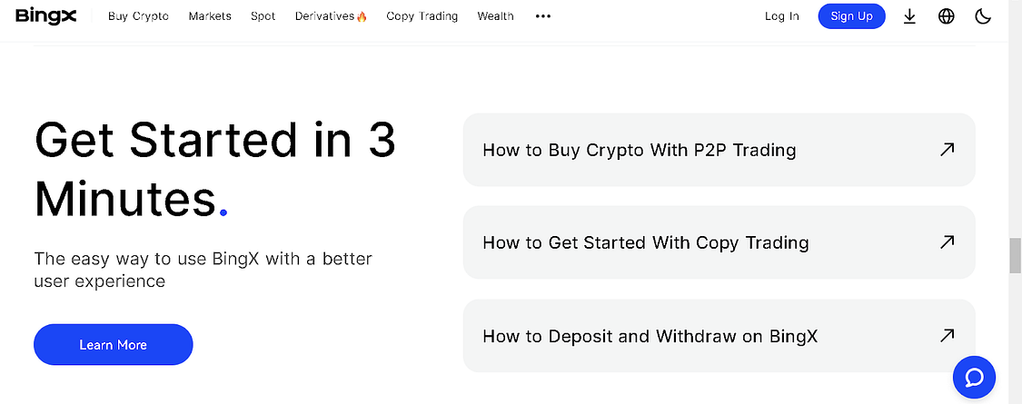 BingX homepage