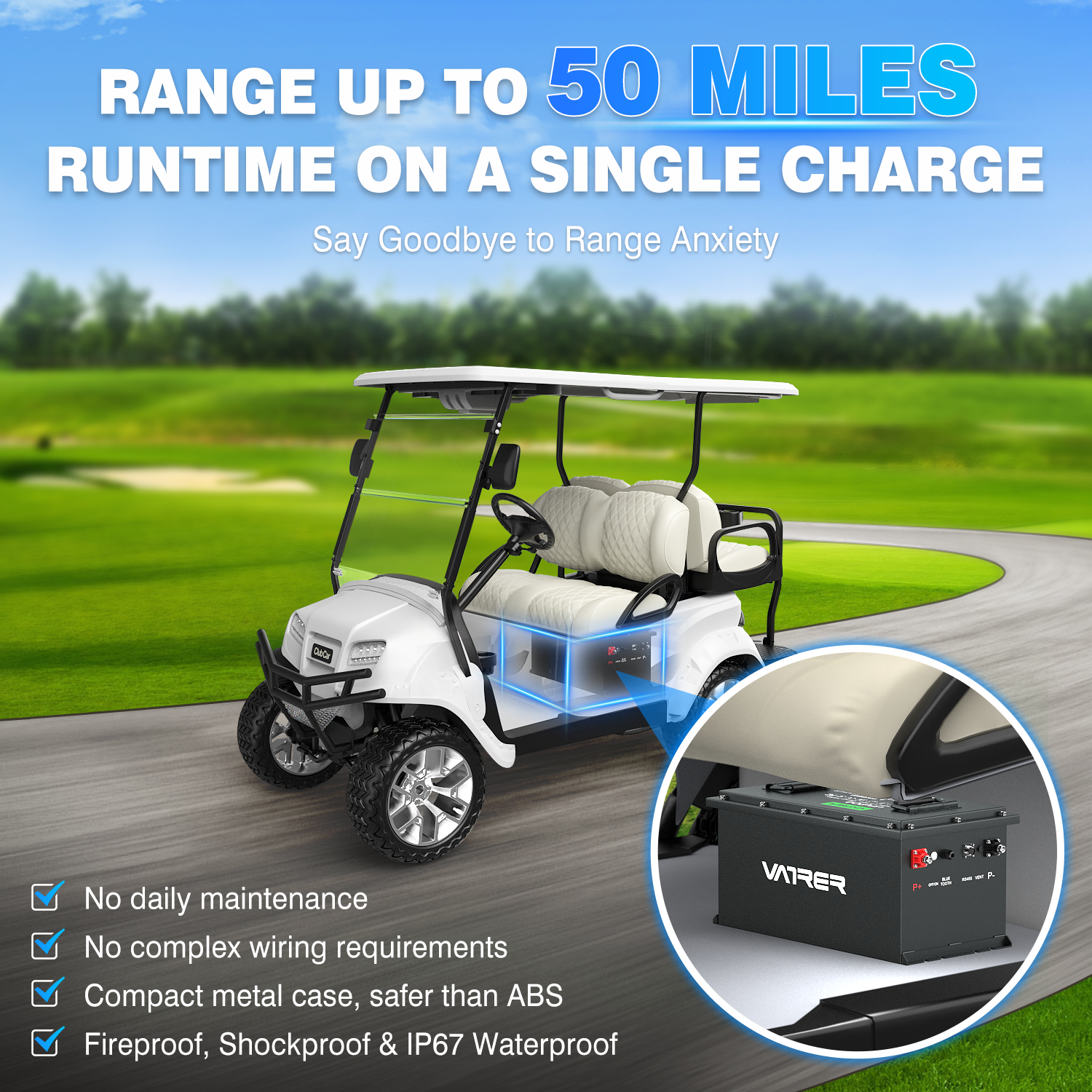 48v lifepo4 golf cart battery