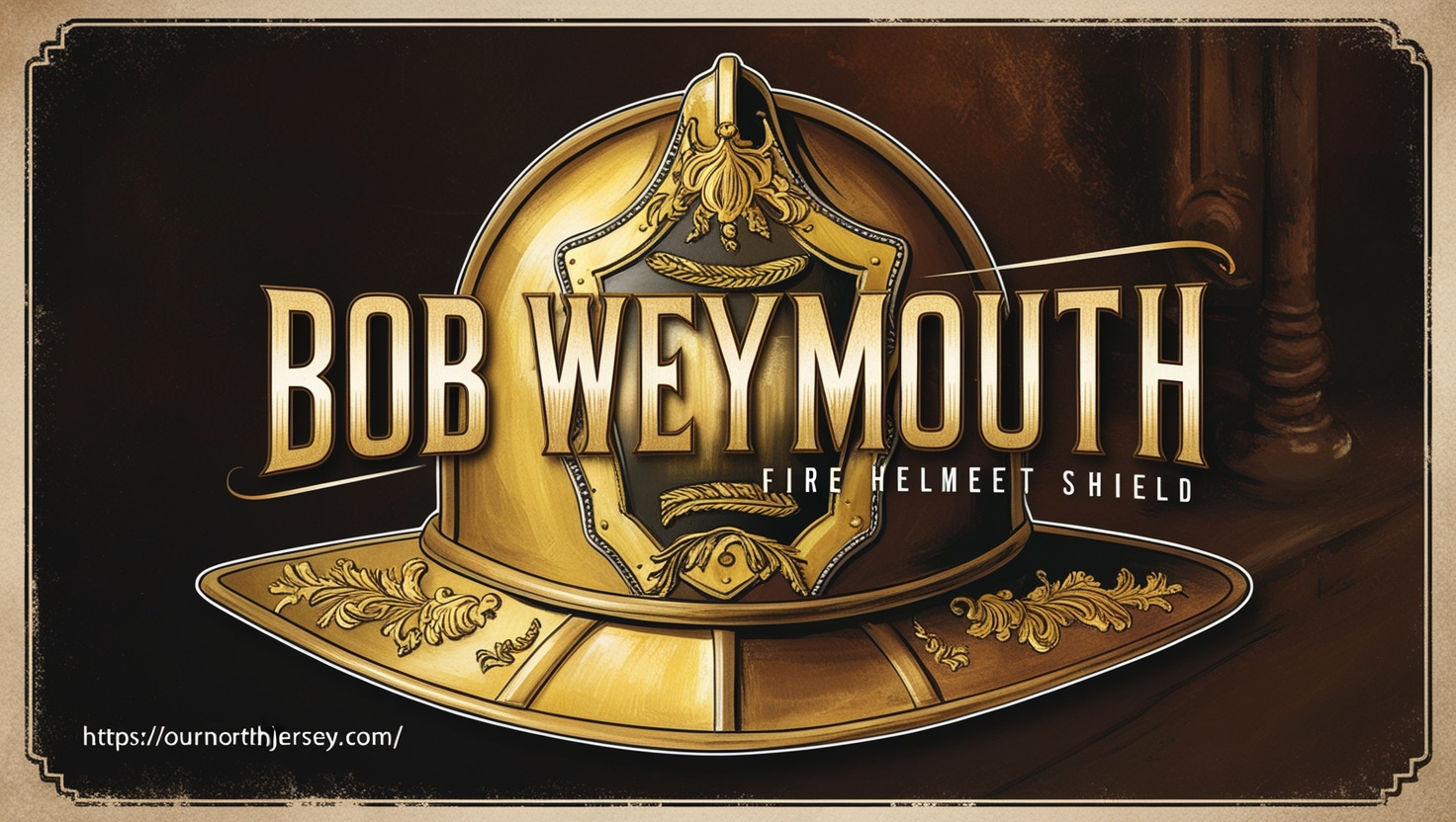 Bob Weymouth Hand Painted Gold Leaf Fire Helmet Shields