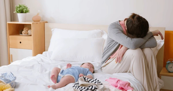 mom crying over stress