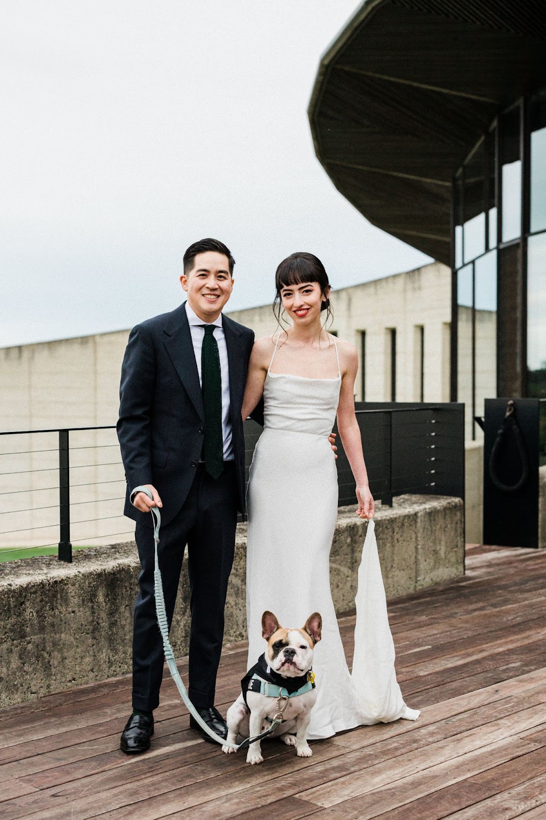 Couple with their dog, Port Phillip Estate wedding, Australia, Lachlan Scallion, Really Good Weddings, Australia 