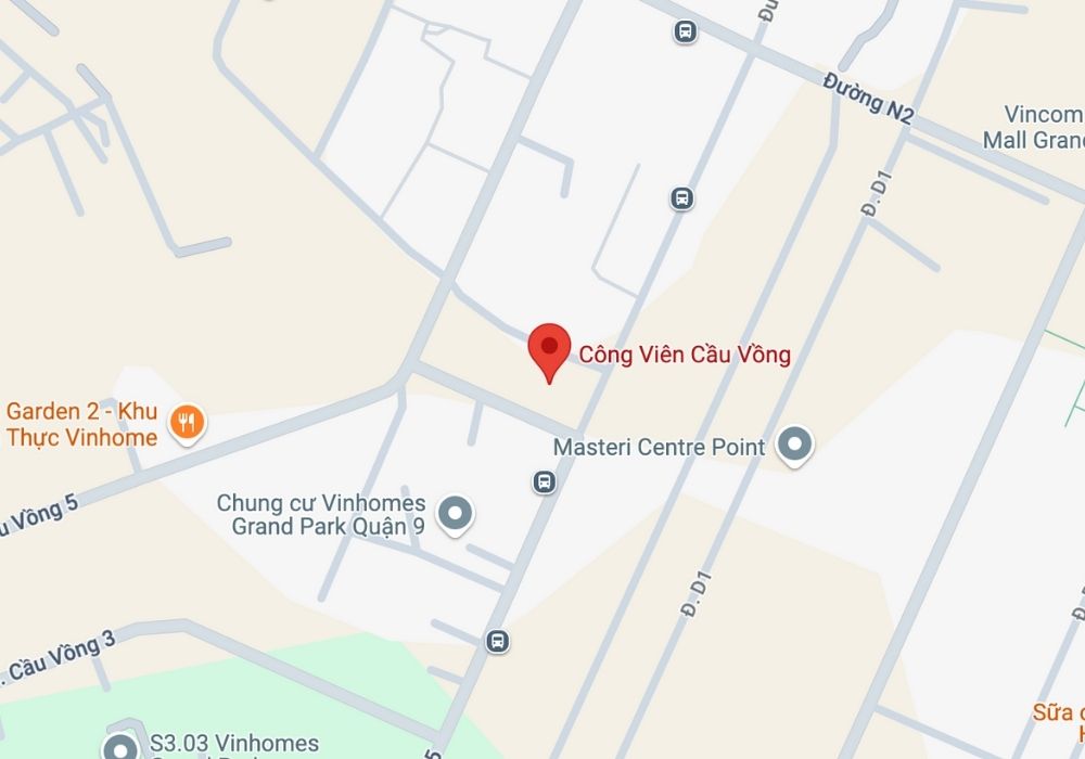 Vị trí của công viên Cầu vồng trên bản đồ (Ảnh: Google Maps)