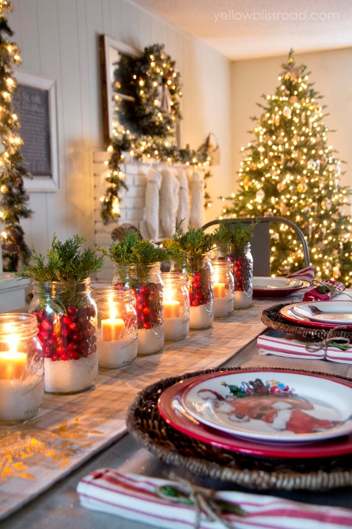 cranberry and fir diy christmas centerpiece