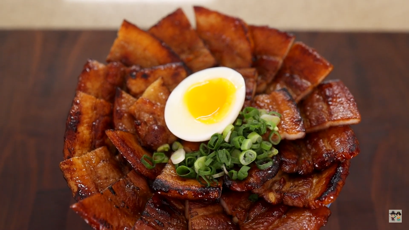 Close-up of a Butadon bowl