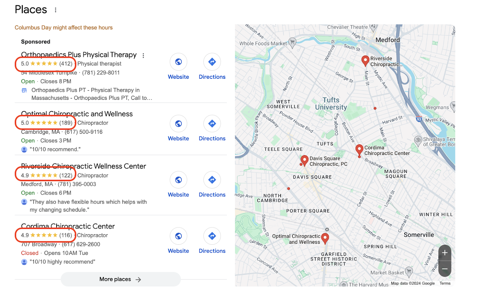 Online reviews on google maps