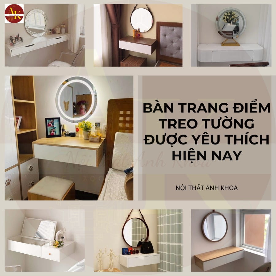 Các mẫu bàn trang điểm treo tường được yêu thích hiện nay