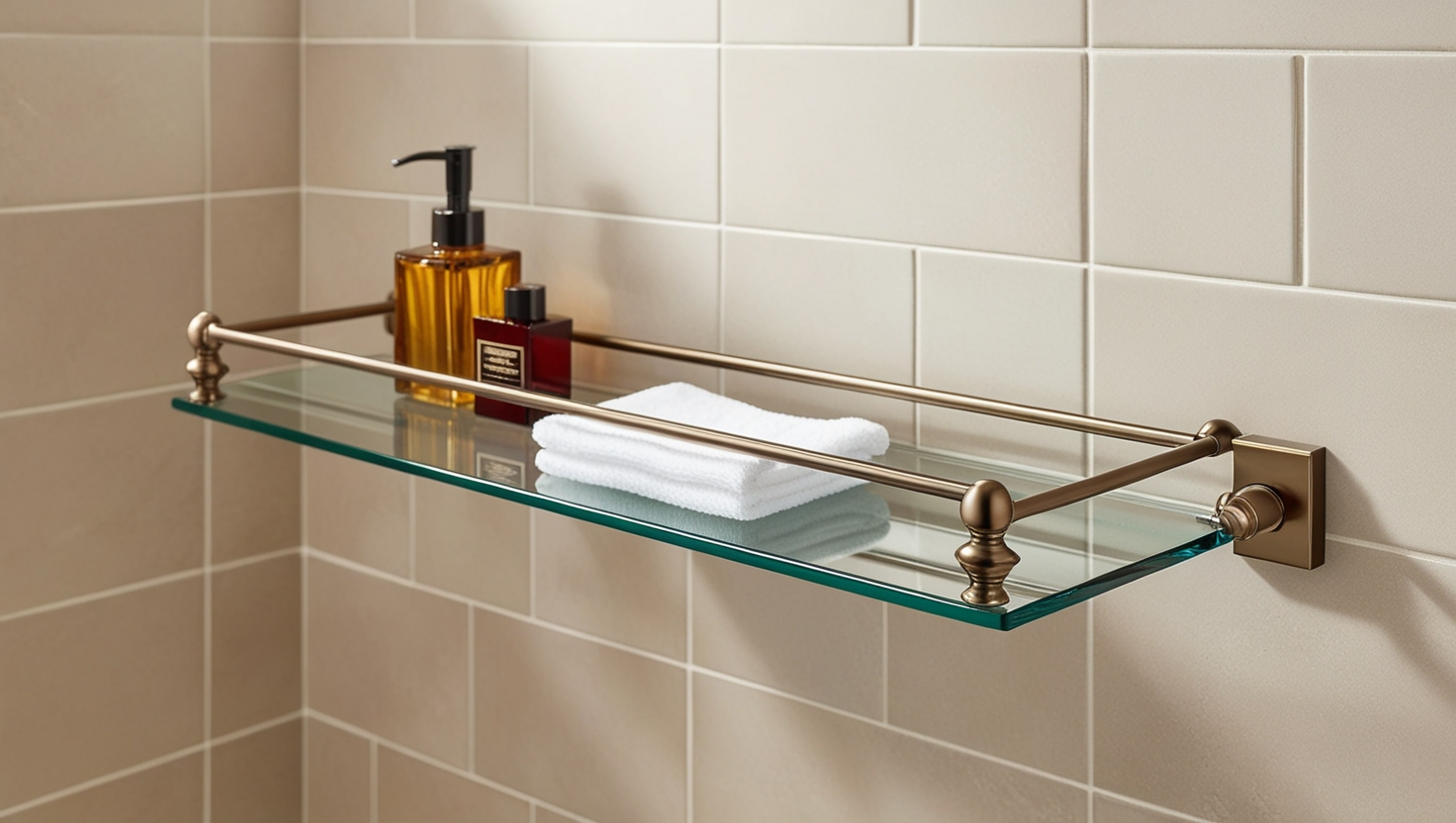 Signature Hardware Farber Collection Glass Bath Shelf 5812
