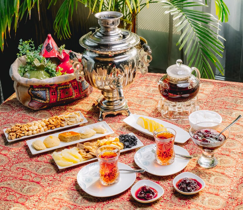 Traditional Moroccan Food & Drinks Setup