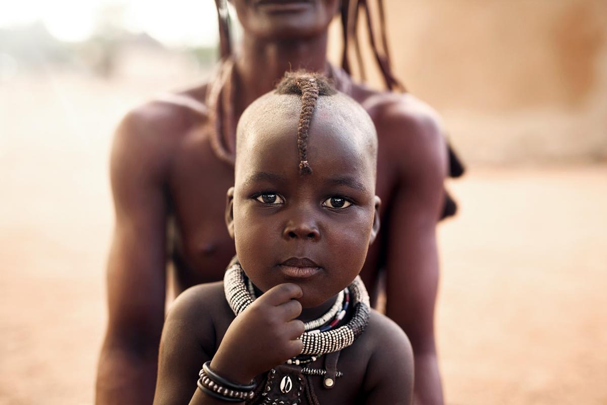 A picture of a young Himba boy. Photo by Sean Tucker.