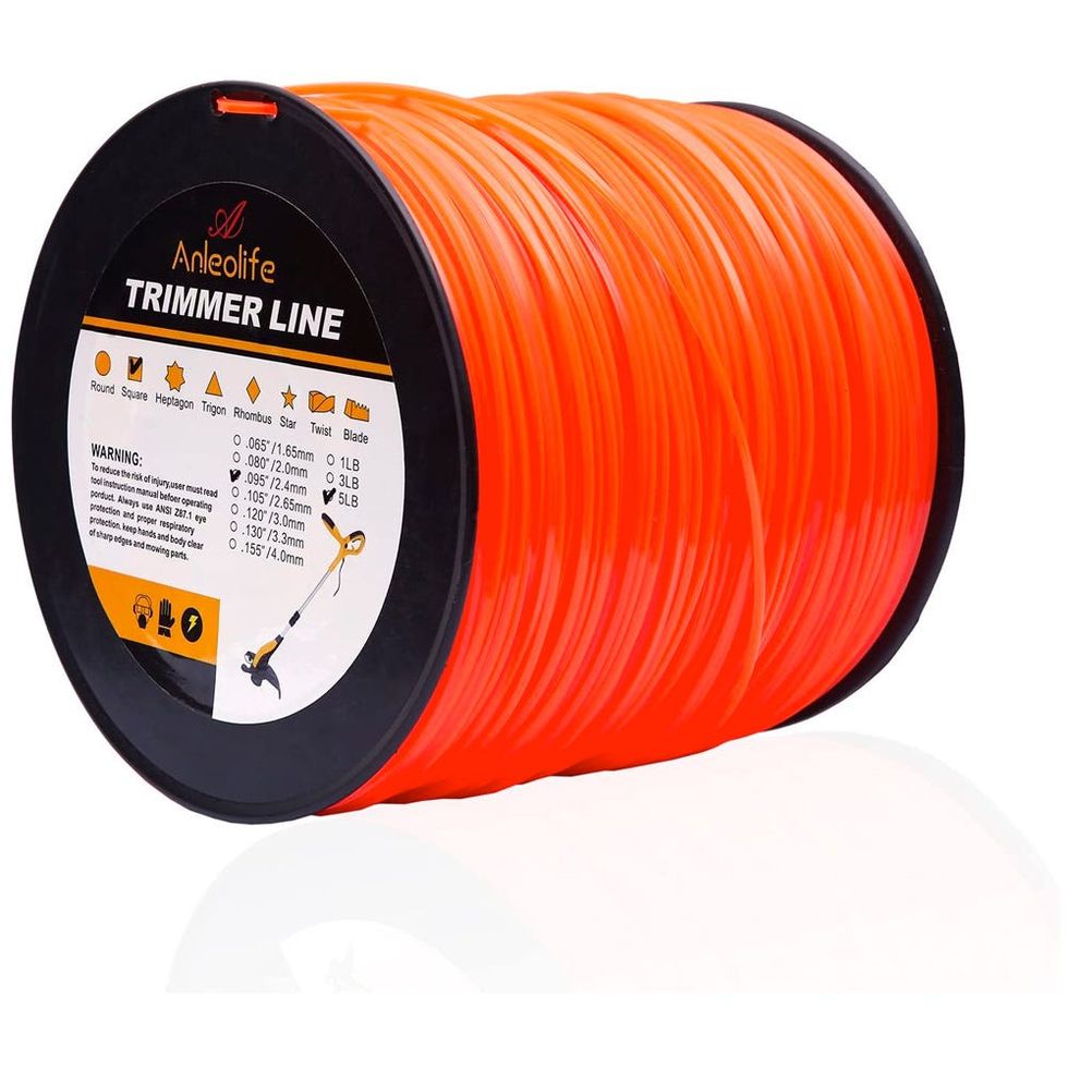 ดีที่สุดสำหรับการตัดแต่งบ่อยๆ A Anleolife 5-Pound Commercial Square String Trimmer Line