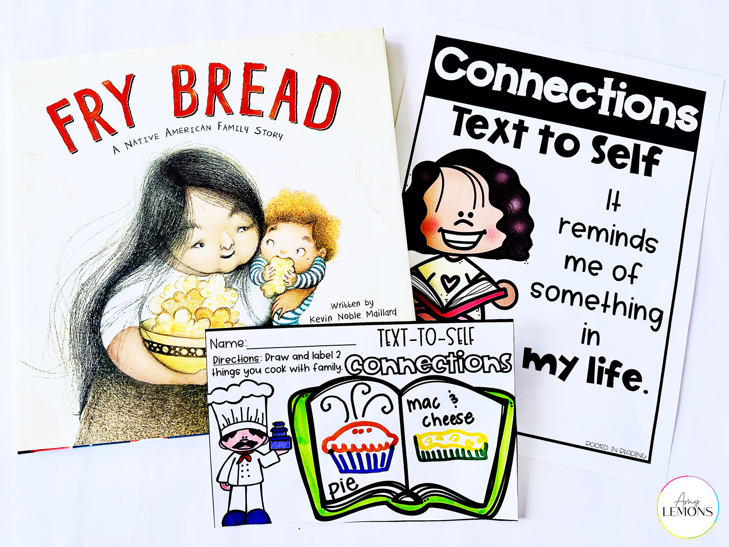 The book Fry Bread and text-to-self connections Thanksgiving reading comprehension activities.