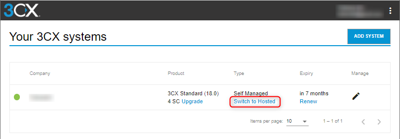 Switching to 3CX Hosting via portal