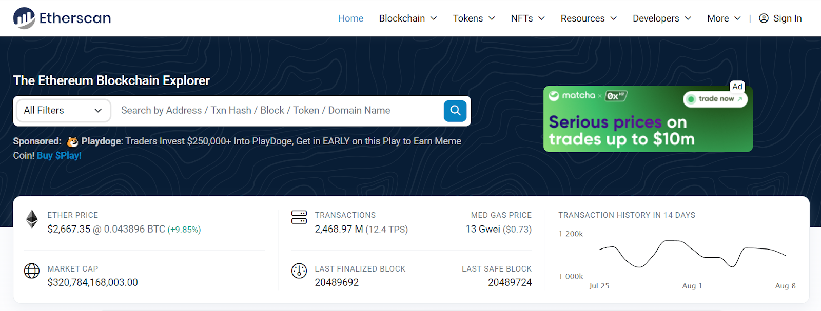 etherscan to check tokens before investing in a crypto presale