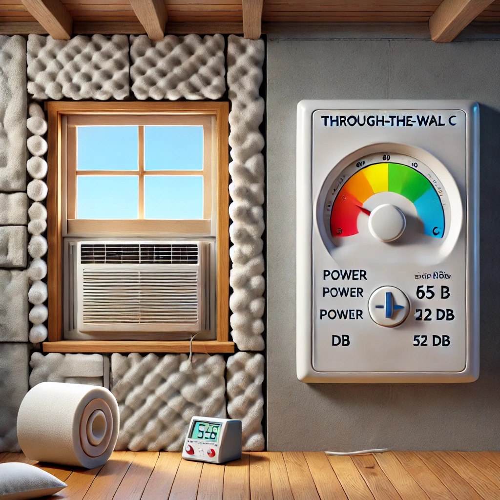 Window air conditioner installed in a small bedroom window, with accordion side panels and foam weather sealing.