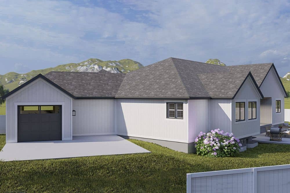 Right rendering of the 6-bedroom single-story exclusive country ranch home.